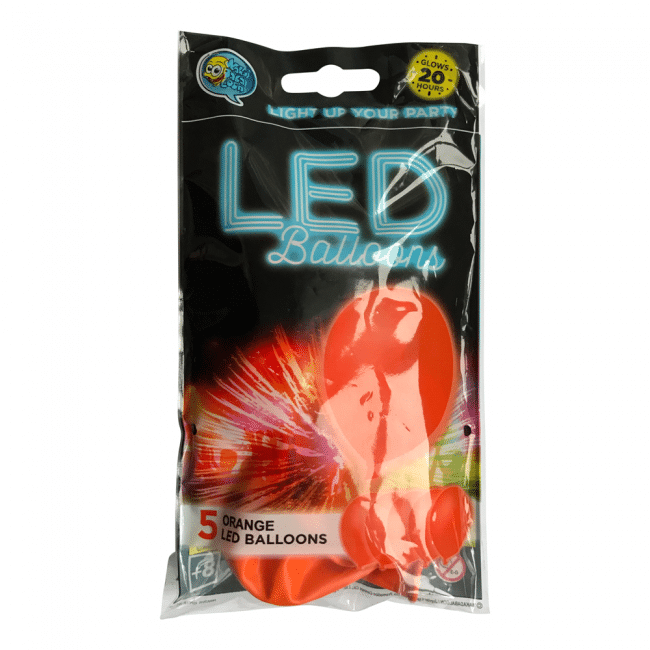 Led Ballon Orange Latex Balloner Ensfarvet Partyshoppen Dk