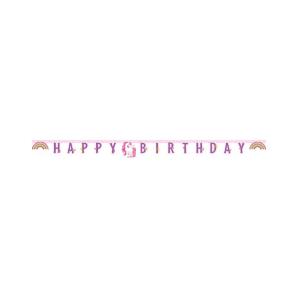 1 Happy Birthday Banner FSC  UNICORN RAINBOW COLORS