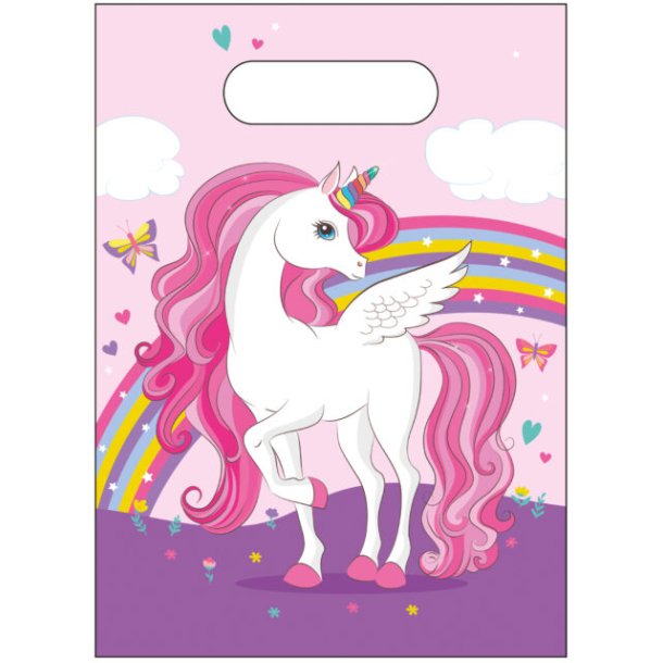 6 Plastik slikposer UNICORN RAINBOW COLORS