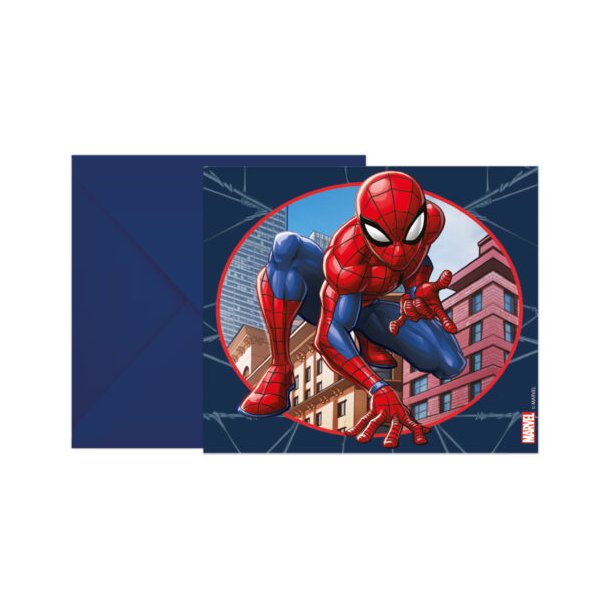 Spiderman Invitationer 6 stk.