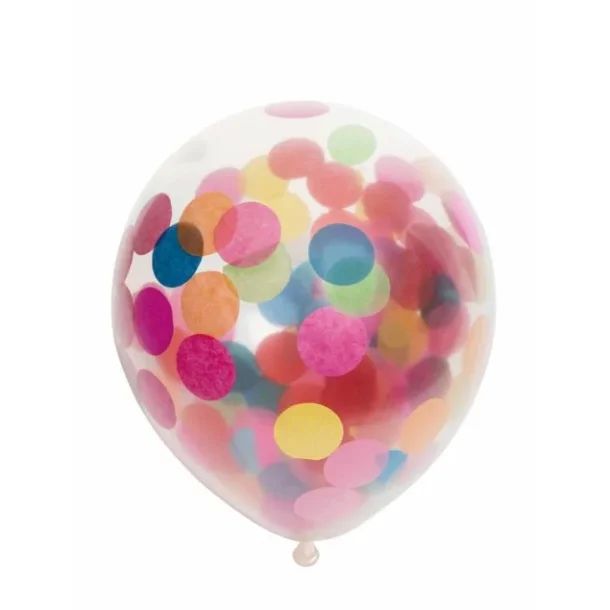 Ballon transparent med stor multi konfetti