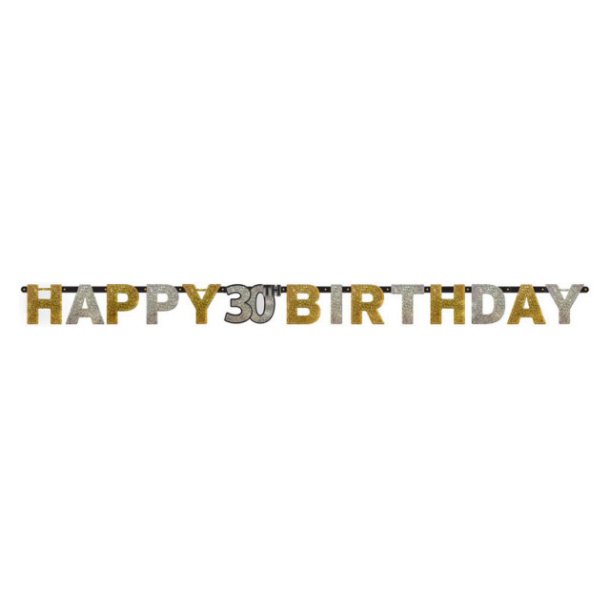 30 rs "Happy 30 Birthday" banner, 2,13 m.