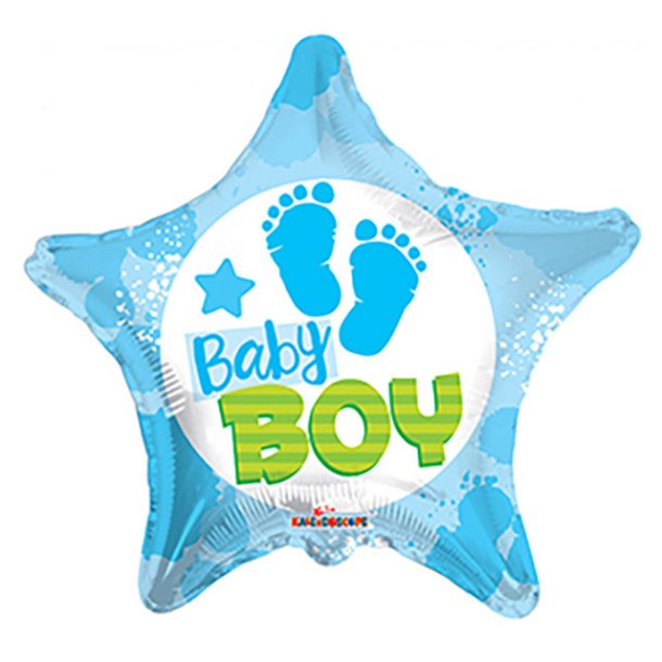 Folieballon stjerne BABY BOY - 46 cm