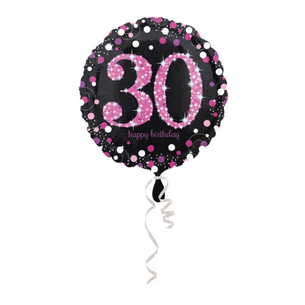 30 rs folieballon lyserd slv stjerner - 45 cm