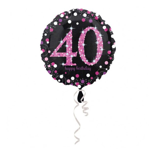40 rs folieballon lyserd slv stjerner - 45 cm