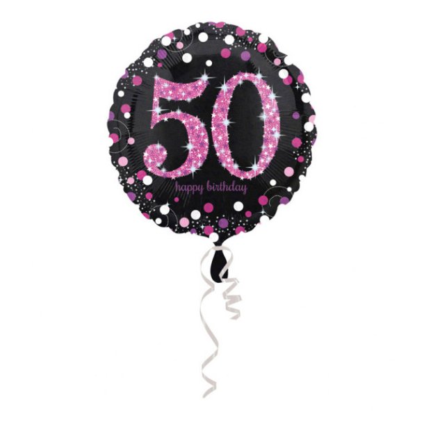 50 rs folieballon lyserd slv stjerner - 45 cm