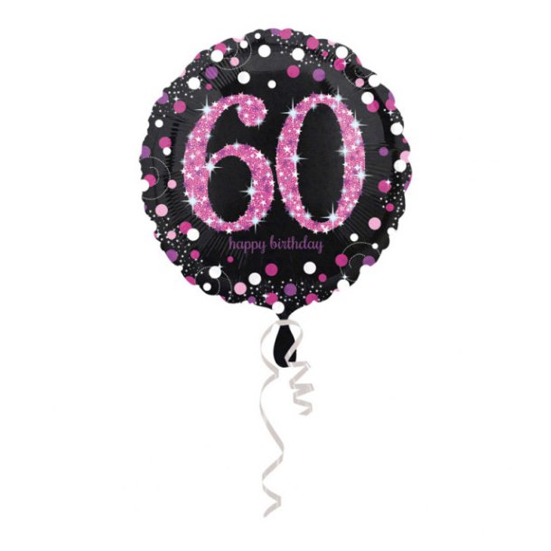 60 rs folieballon lyserd slv stjerner - 45 cm