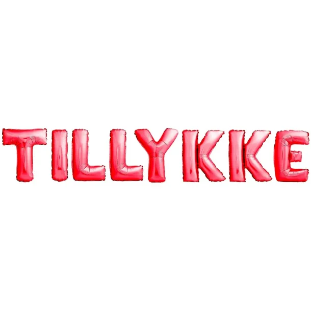 Rde folieballoner - TILLYKKE