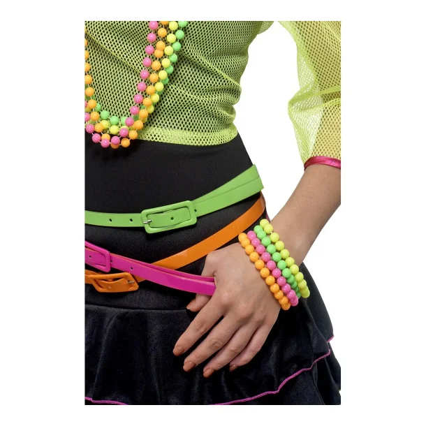 Armbnd NEON i plastperler, 4 stk