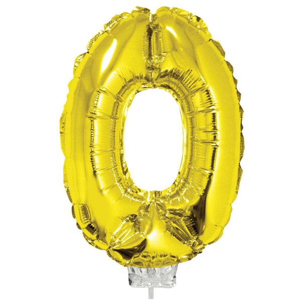 Ballon tal i folie  0 (Guld) - 40 cm.