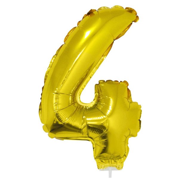 Ballon tal i folie  4 (Guld) - 40 cm.