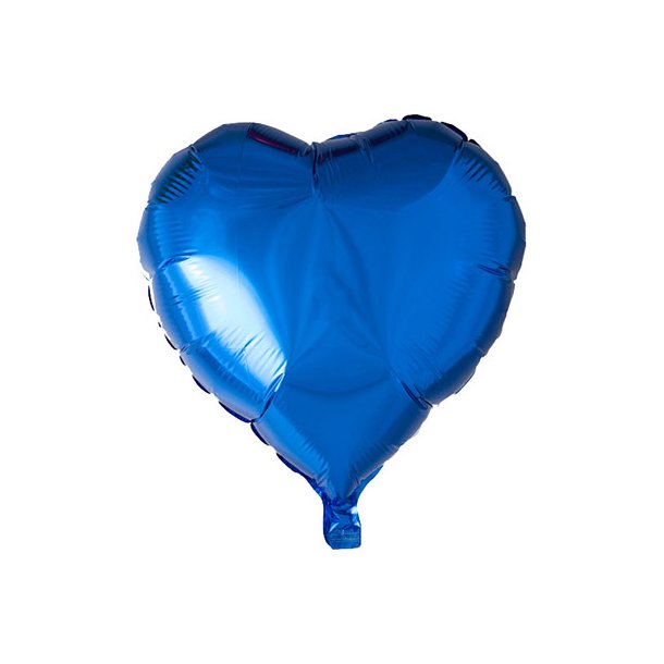 Bl hjerte folieballon - 46 cm