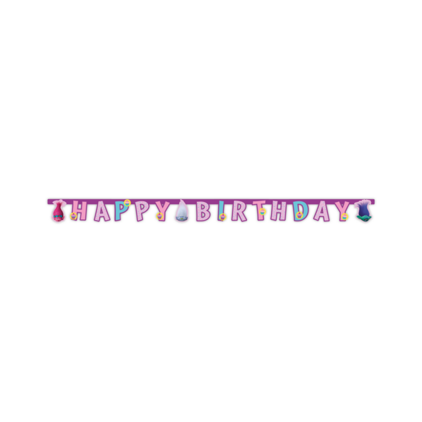 1 HAPPY BIRTHDAY DIE-CUT BANNER  TROLLS