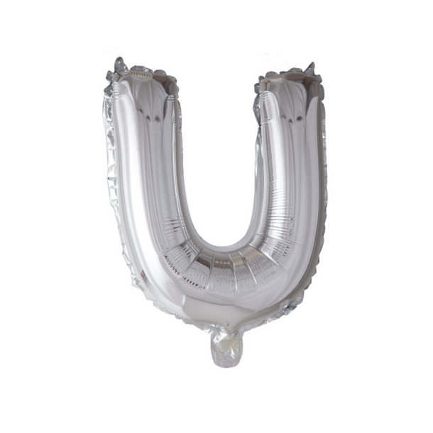 Ballon U i folie - Slv) - 102 cm.