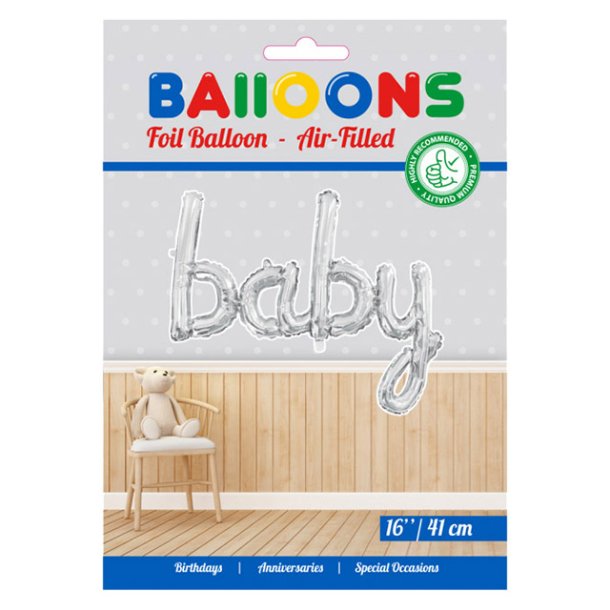 Folieballon BABY, slv   41 cm