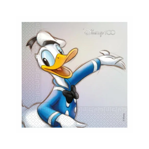 20 Servietter FSC 33X33CM DONALD  DISNEY 100