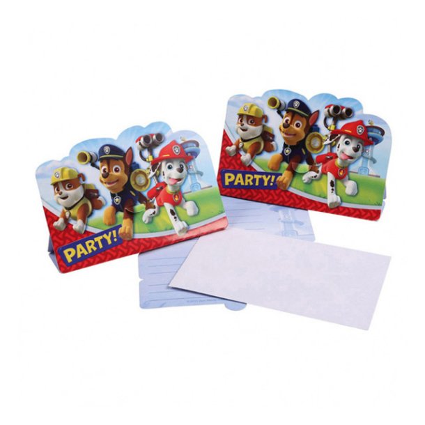 Paw Patrol invitationer 8 stk.