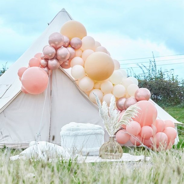 Ballonbue Rosegold og Fersken Kit