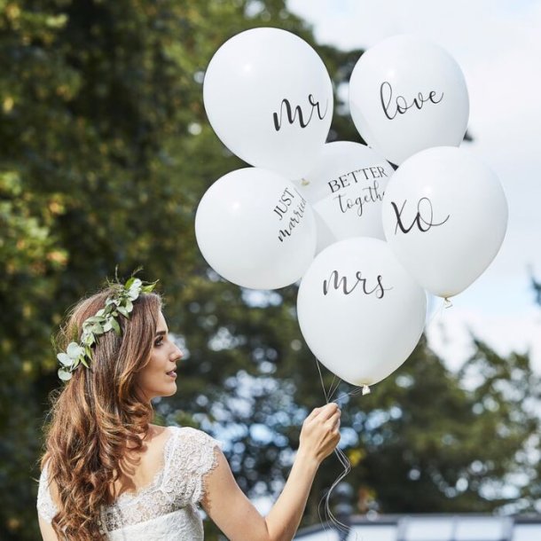 Bryllups ballon buket med tekst