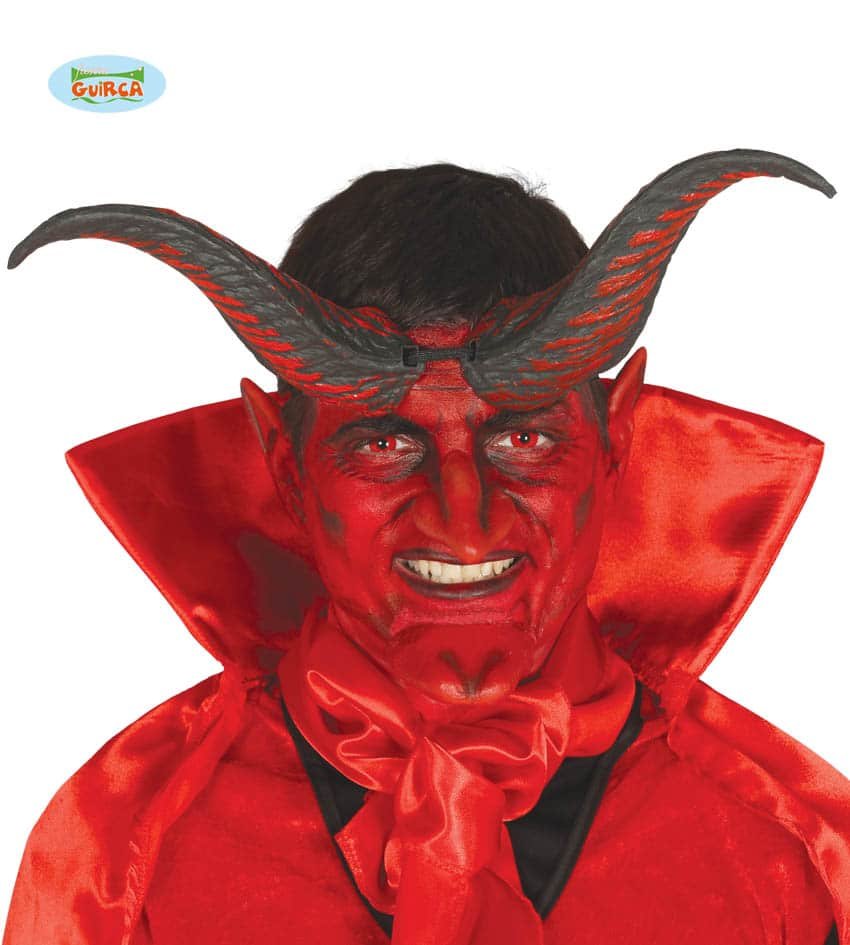 Bemærk venligst Bourgeon Det er billigt Dæmon horn røde og sorte - Halloween parykker og hovedbeklædning -  Partyshoppen.dk