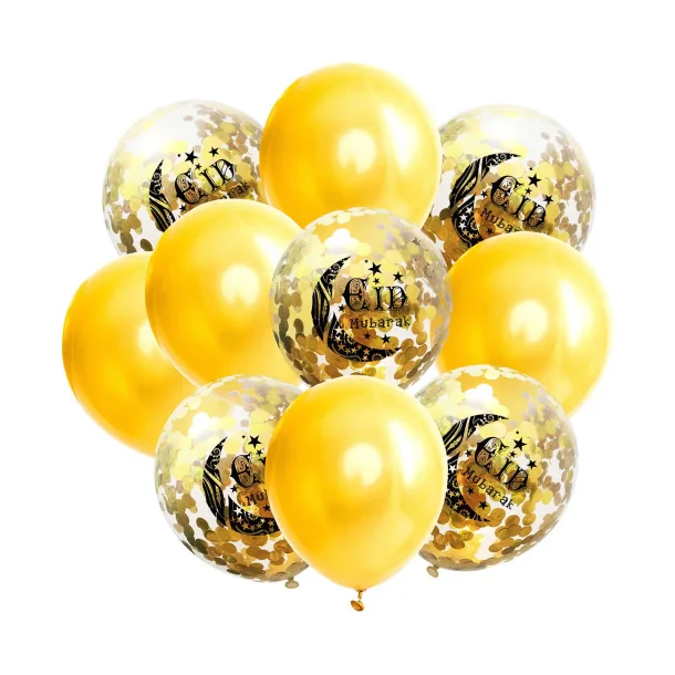 EID Ballon 10 stk Guld.