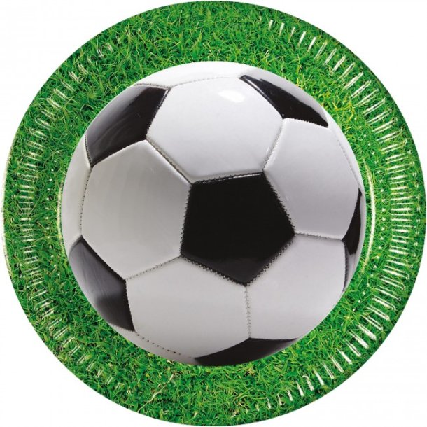 Fodbold tallerkner 8 stk., 23 cm