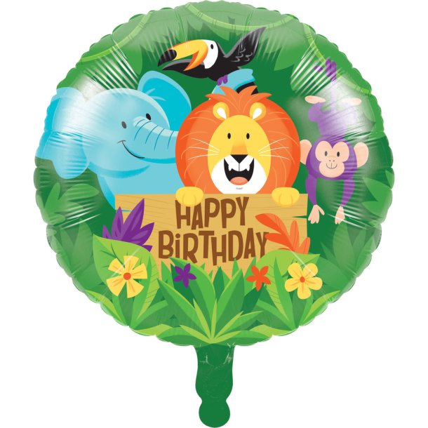 Jungledyr Happy Birthday Folieballon