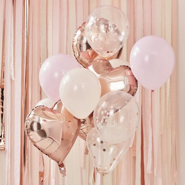 Rose gold blush pink ballon buket