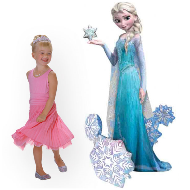 1 stk. Kmpe Frozen Elsa Airwalker figur, Folie ballon - "57 = 1,44 meter