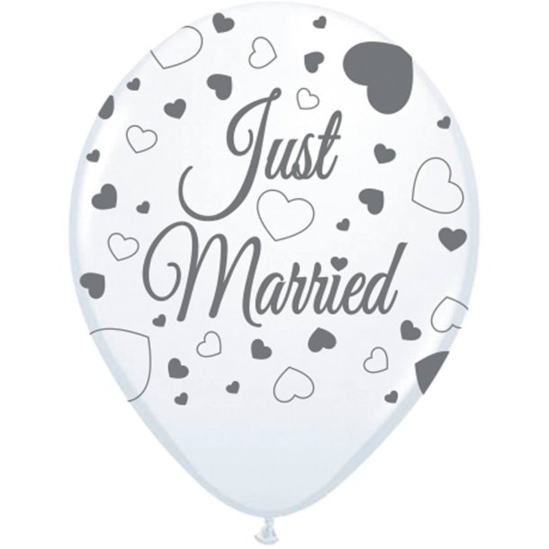 Just Married - Latex balloner - 8 stk.