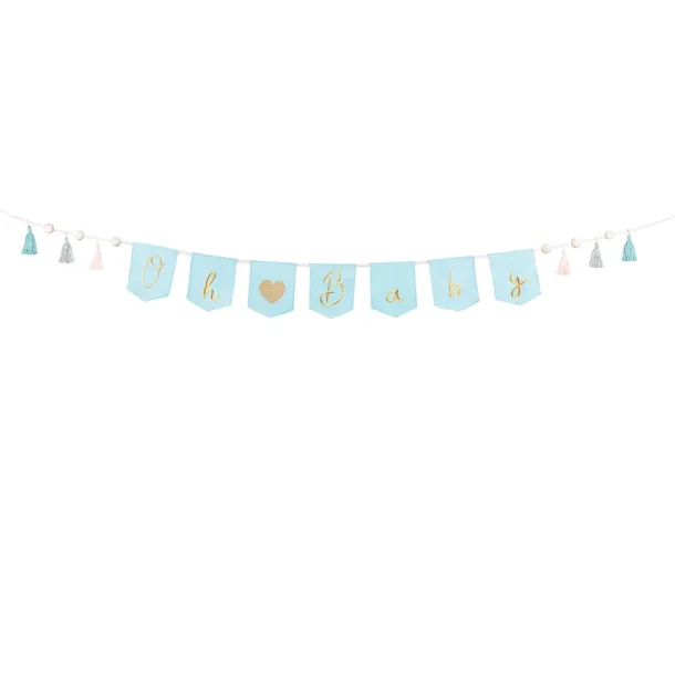 Banner Oh baby med Kvaster 2.5 m, sky-blue