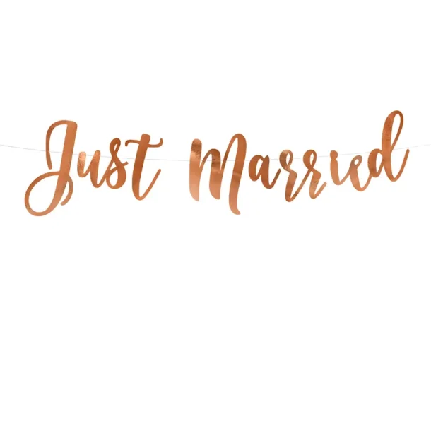 Banner Just Married, rose gold, 20x77cm