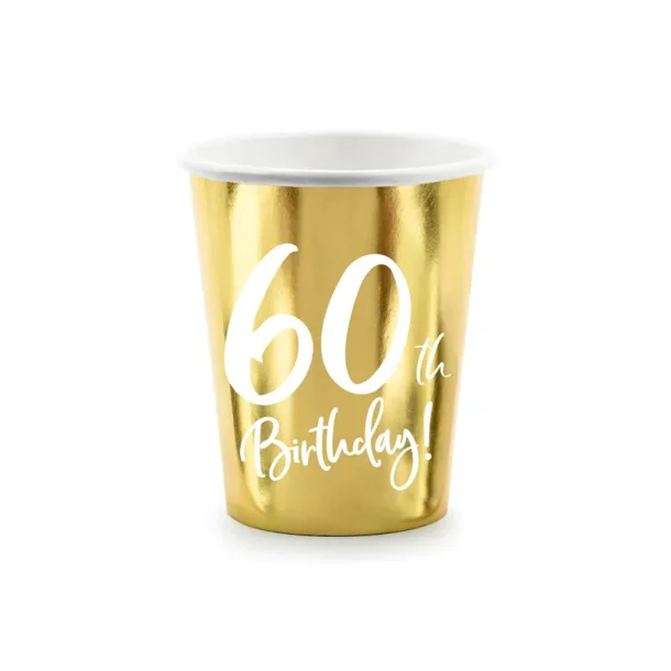 Pap kopper - 60th Birthday, guld, 220ml