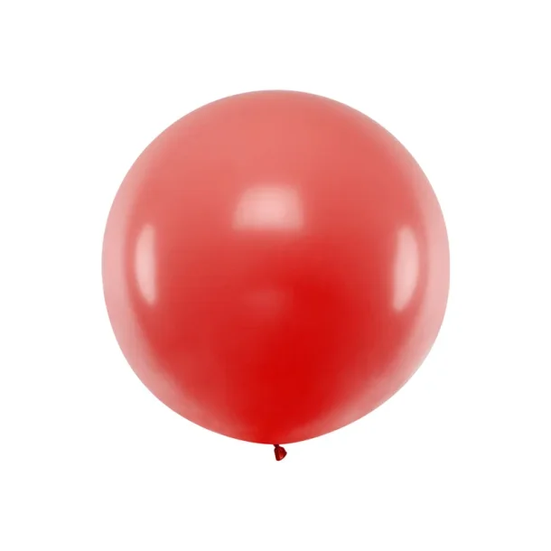 Rund Ballon - 1m, Pastel Red