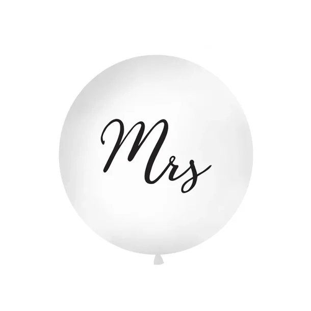 Giant Ballon, 1 m, Mrs, white