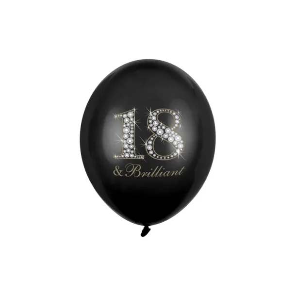 Latex Ballon - 30cm, 18 &amp; Brilliant, - Pastel Black