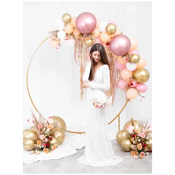 Circle backdrop stand, gold, 2m Leje for weekend