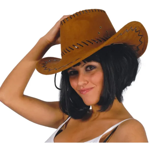 Cowboy Hat - Brun ruskindlook