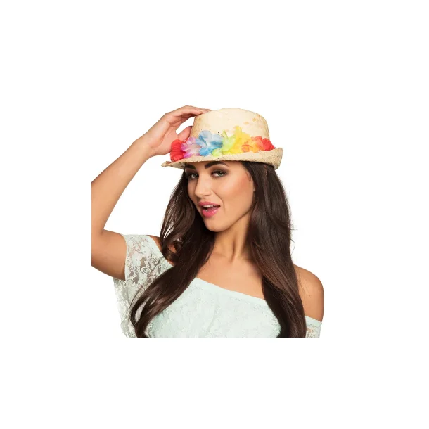 Hawaii hat - Fedora med blomster