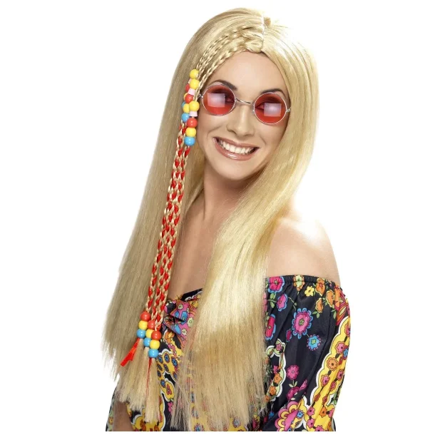 Hippie Paryk kvinde BLOND med perler