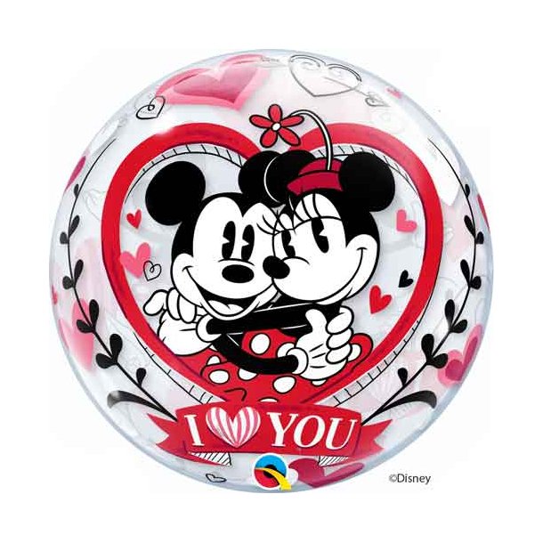 Minnie og Mickey Mouse Love Boble ballon - 56cm