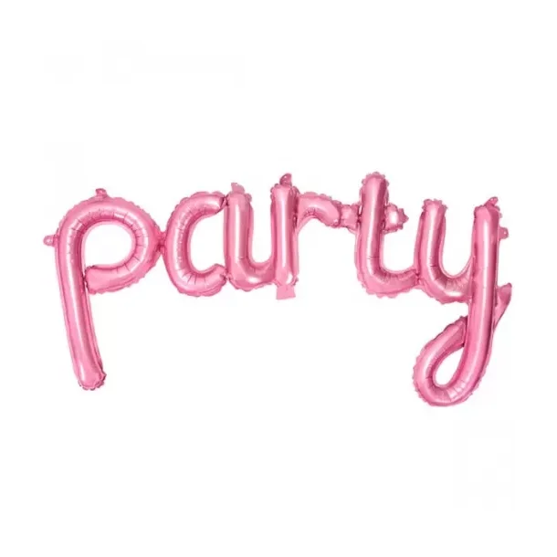 Party Folieballon Pink metallic 80 x 40 cm.