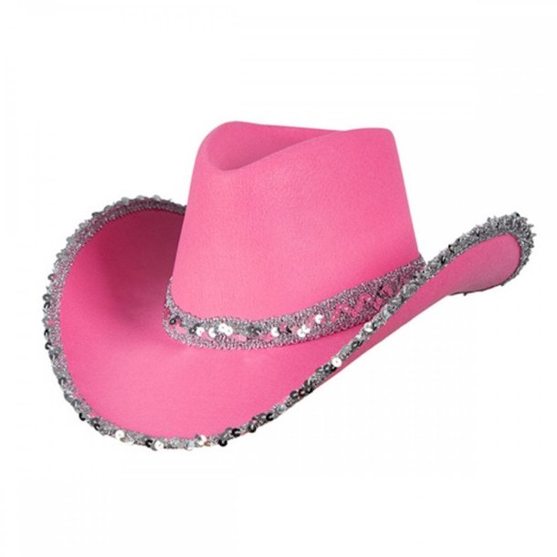 Cowboyhat i Pink med palietter