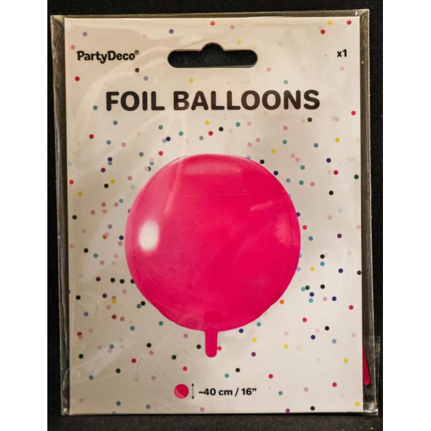 Folie ballon - rund - Hot pink - 40cm