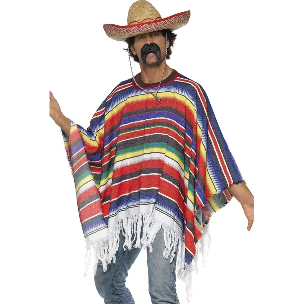 Mexicaner poncho i Multifarve