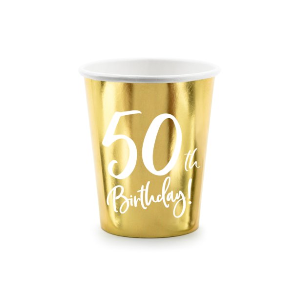 pap kopper - 50th Birthday, guld, 220ml