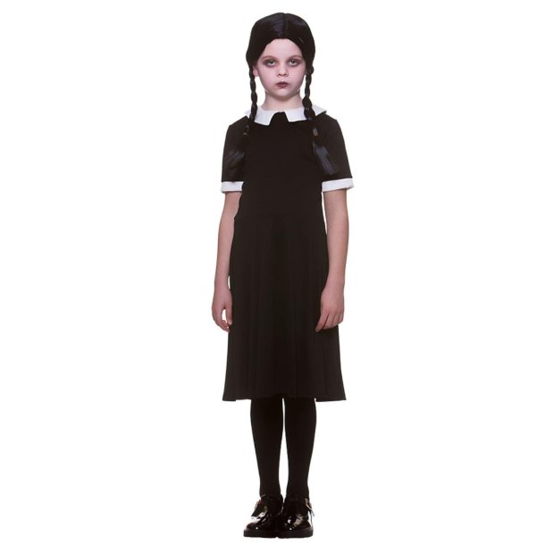 Wednesday Addams kostume med paryk